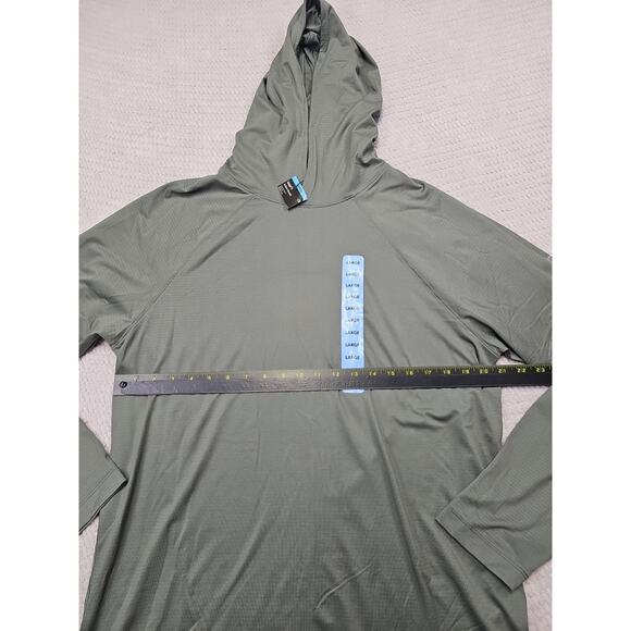 Gap Fit Shirt Mens Large Active Hoodie Green Light Weight Performance - Picture 3 of 7